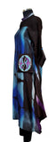Black, blue and grey drape style pocket tunic