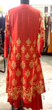Red chanderi print palazzo set