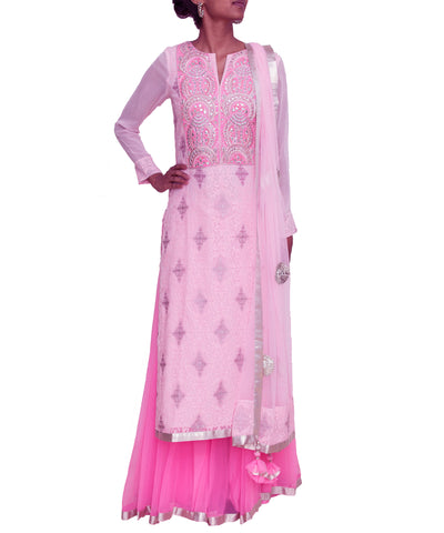 Baby pink kurta and sharara set
