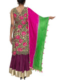 Beige katdana embroidery lehenga set