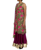 Beige katdana embroidery lehenga set