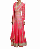 Fushia pink gota work anarkali
