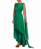 Green georgette drape set