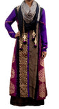 Purple black chanderi print palazzo set with scarf