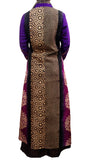 Purple black chanderi print palazzo set with scarf