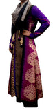 Purple black chanderi print palazzo set with scarf
