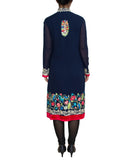 Navy blue kurta and churidar set