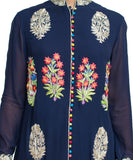 Navy blue kurta and churidar set