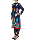 Navy blue kurta and churidar set
