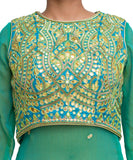 Green georgette kurta and sharara set