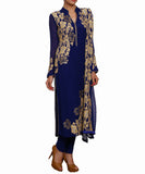 Blue chantilly swarovski suit