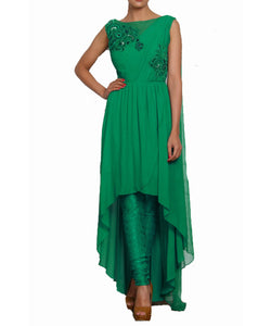 Green georgette drape set